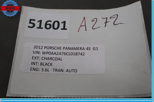 10-16 Porsche Panamera 970 Left Engine Plenum Cowl Cover Trim Bracket Oem