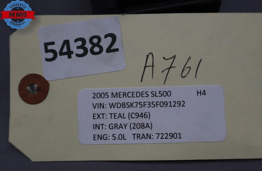 03-12 Mercedes SL500 SL600 Anti Theft Alarm Module Unit A2118209126 Oem