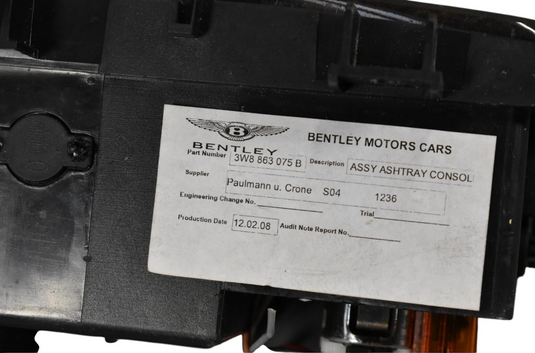 03-12 Bentley Continental Flying Spur Front / Rear Center Console Ashtray Oem