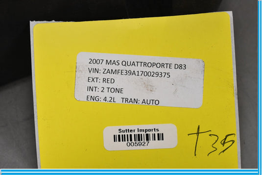 04-08 Maserati Quattroporte Left Driver Under Hood Engine Bay Trim Cover Oem