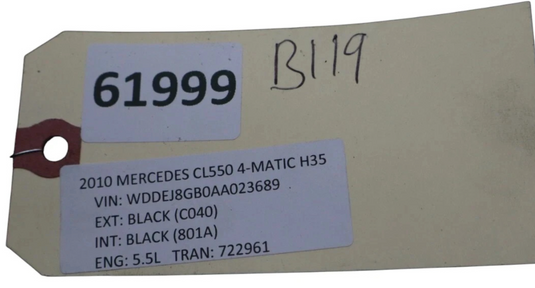 07-10 Mercedes W216 CL550 S550 Keyless Go Control Module Unit A2218707392 Oem