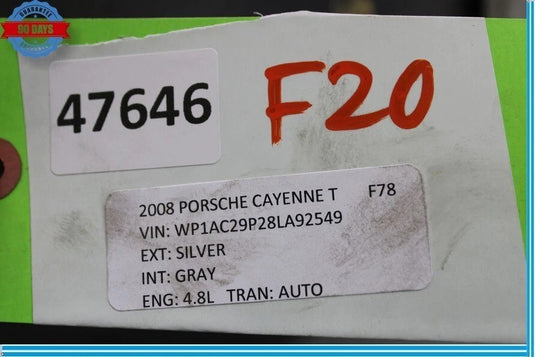 03-10 Porsche Cayenne Rear Left Driver Fender Liner Splash Shield 7L5810969 OEM