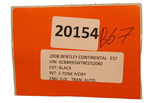 07-11 Bentley Continental Rear Left Driver Side Trunk Hinge Lock Bracket OEM