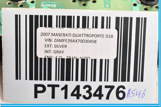 03-12 Maserati Quattroporte Rear Roof Overhead Dome Map Reading Light Lamp Oem