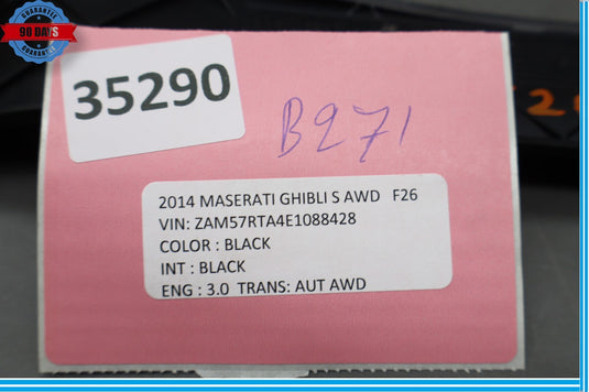 14-20 Maserati Ghibli S Front Left Side A Pillar Middle Cover Trim Oem