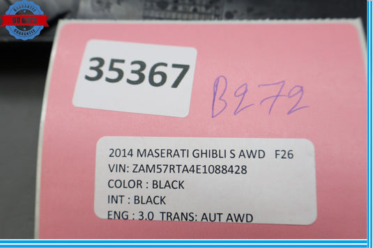 13-22 Maserati Ghibli Quattroporte Dashboard Right Side Cover Trim Black Oem