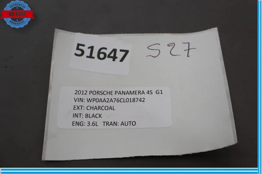 10-16 Porsche Panamera Rear Right Side Interior Door Trim Panel Cover Black Oem