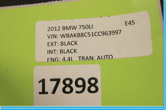 09-15 BMW 750Li F01 F02 Rear Right Side Door Sound Insulation Carrier Plate Oem