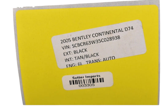 04-12 Bentley Continental Left Driver Side Air Cleaner Box 3W0129601G Oem