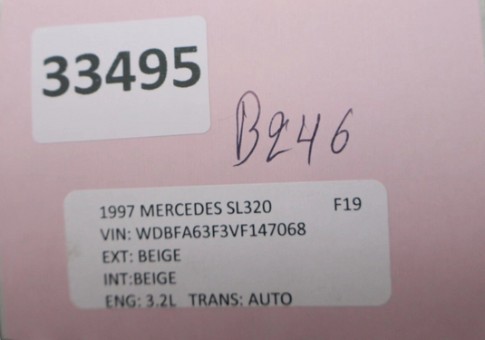 90-02 Mercedes SL500 SL320 R129 Front Left Driver Side Lock Latch Cylinder Oem