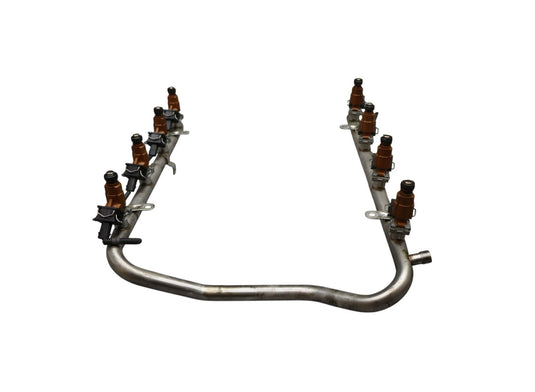 00-06 Mercedes R230 SL500 CLK430 Fuel Injector Rail W/ Injectors 1130700095 Oem