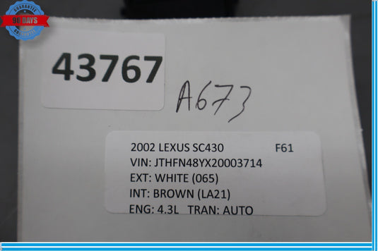 02-06 Lexus SC430 Passenger Side Seat Belt Caution Warning Indicator Light Oem
