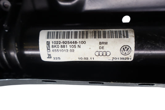 09-18 Audi A6 Quattro Front Left Driver Side Lower Seat Track Frame W/ Motor Oem