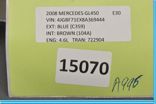 06-13 Mercedes GL550 GL450 Front Right Side Trim Seat Control Switch Oem
