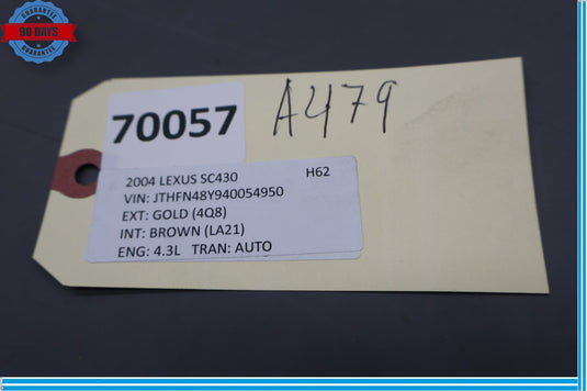 02-10 Lexus SC430 Front Left Lower Seat Trim Cover Panel Carpet S186818200 Oem