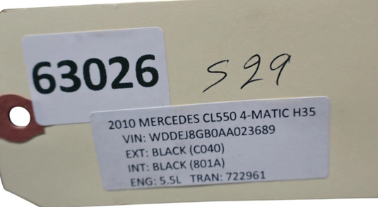 07-14 Mercedes CL550 CL600 W216 Rear Left Driver Interior Door Panel Black Oem