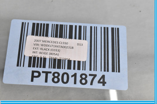 07-13 Mercedes W216 CL550 CL63 CL600 Rear Right Passenger Quarter Window Glass