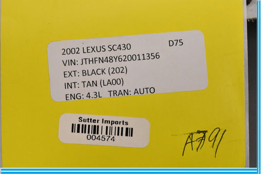 02-10 Lexus SC430 Rear Right Passenger Side Trunk Inner Storage Compartment Oem