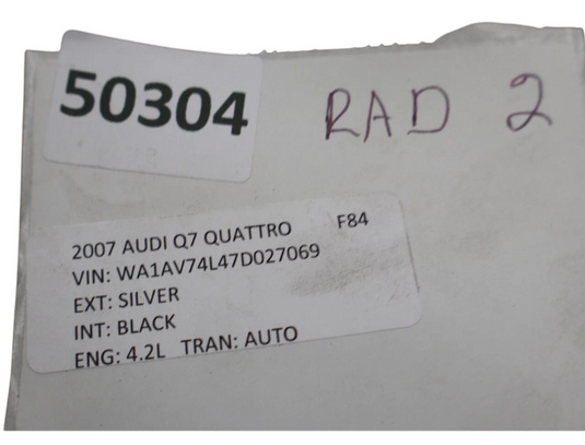 07-09 Audi Q7 Quattro 4L Engine Cooling Coolant Radiator Cooler Condenser Oem
