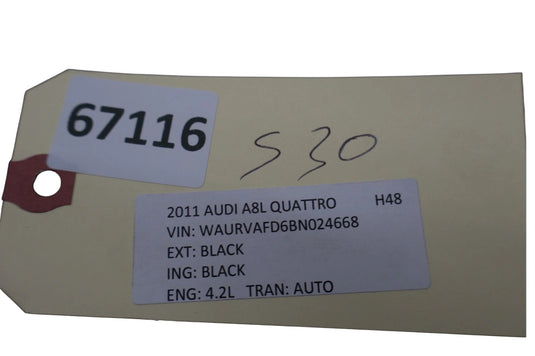 11-18 Audi A8 A8L Quattro Rear Left Driver Side Interior Door Panel Trim Oem