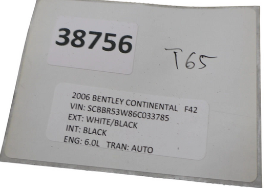 06-12 Bentley Continental Front Right Side B Pillar Trim Cover Black Oem