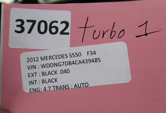 11-18 Mercedes S550 CL550 W221 Left Side Turbocharger Turbo Charger Manifold Oem