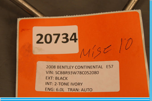 06-12 Bentley Continental Turbocharger Vacuum Hose Tube Pipe Oem