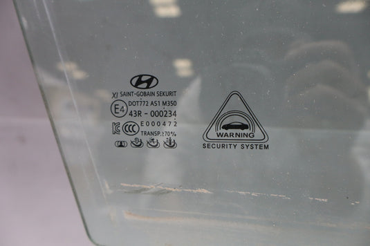 15-16 Hyundai Genesis Front Right Passenger Side Door Window Auto Glass Oem