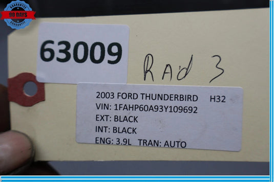 02-05 Ford Thunderbird 3.9L V8 Engine Motor Water Cooling Radiator OEM