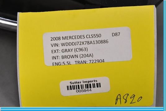 06-11 Mercedes W219 CLS550 Front Right Passenger Exterior Door Lock Handle Oem