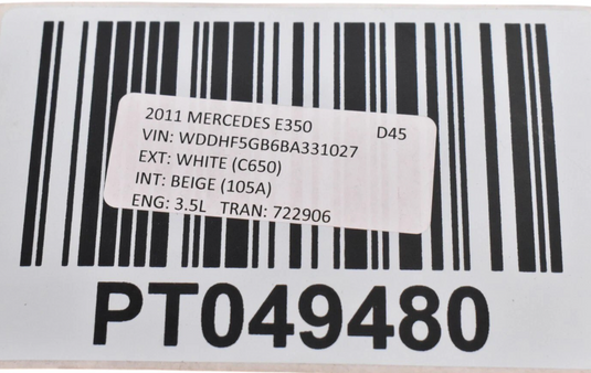 10-16 Mercedes E350 E400 Front Right Side Top Upper Seat Cushion A2129101516 Oem