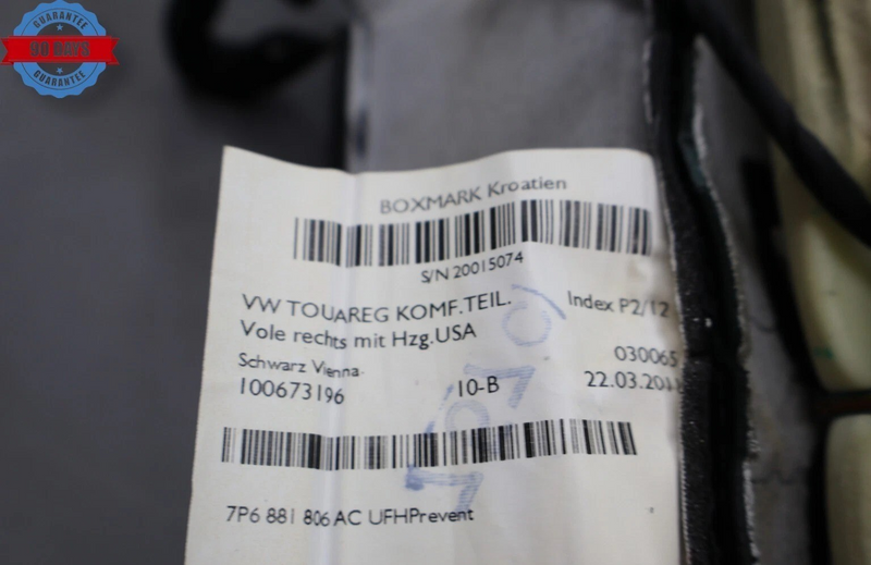 Load image into Gallery viewer, 11-16 Volkswagen Touareg Front Right Passenger Side Upper Seat Cushion Cover Oem
