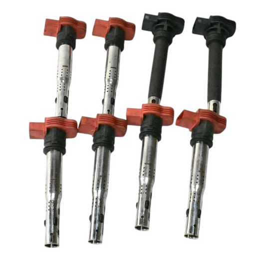 04-09 Audi A8 S4 D3 4.2 V8 Engine Motor Ignition Coil Set of 8 077905115T OEM