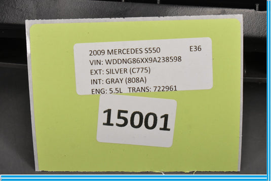 07-13 Mercedes S550 W221 Front Right Under Seat Storage Compartment Gray Oem
