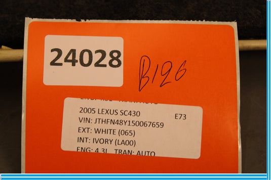 02-10 Lexus SC430 Rear Left Driver Side Roof Upper Quarter Trim ECRU Oem
