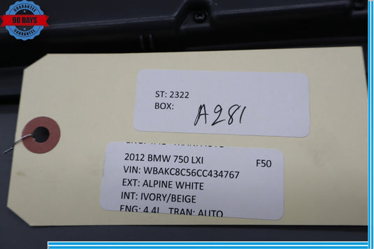 09-15 BMW 750Li xDrive Rear Right Trunk Compartment Cover Trim Panel Oem