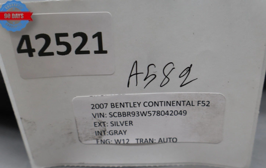 03-12 Bentley Continental Flying Spur GT Left Side Intercooler Hose Pipe Oem
