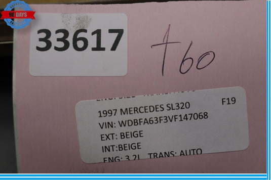 96-02 Mercedes R129 SL500 SL320 Front Right Passenger Side Fender Molding Oem