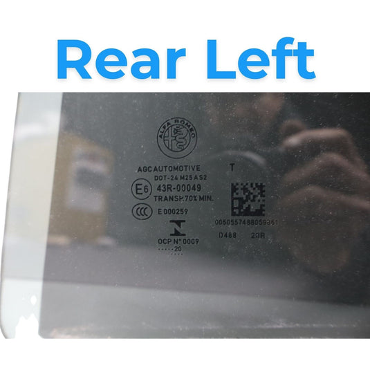 17-23 Alfa Romeo Giulia Rear Left Driver Side Door Window Auto Glass Oem