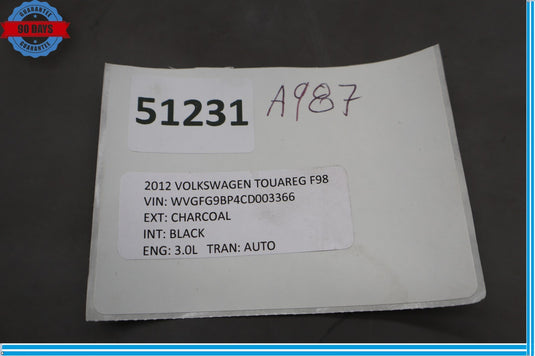 11-17 Volkswagen VW Touareg Front Left Side Door Quarter Auto Vent Glass Oem