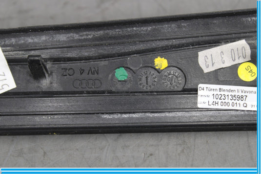 11-18 Audi A8 Rear Left Driver Side Door Panel Wood Trim 4H0867419A Oem