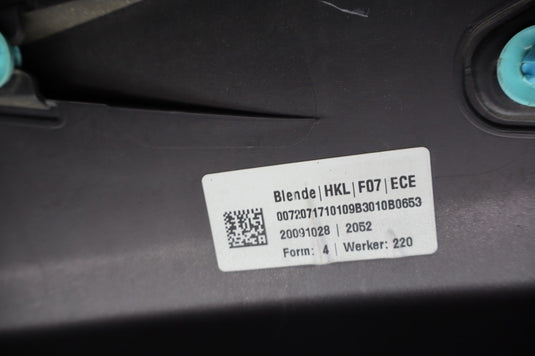 10-13 BMW 535i 550i F07 GT Rear Trunk Tailgate Lid Lower Bottom Trim Molding Oem