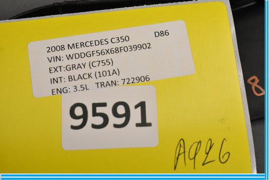 08-14 Mercedes W204 C250 C300 C350 Front Left Side Seat Cover Trim Oem
