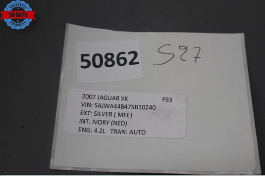 07-09 Jaguar XK XKR Front Right Passenger Side Interior Door Panel Cover OEM