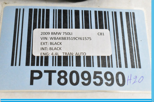 09-15 BMW F01 F02 750i REAR LEFT / RIGHT SEAT HEAD REST HEADREST BLACK OEM