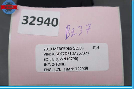12-19 Mercedes W166 ML350 GL450 Front Right Side Door Control Module Oem