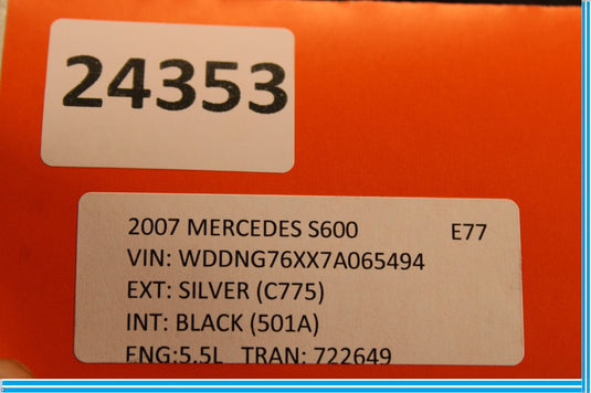 07-09 Mercedes S600 W221 Front Right Passenger Side Interior Door Panel Oem