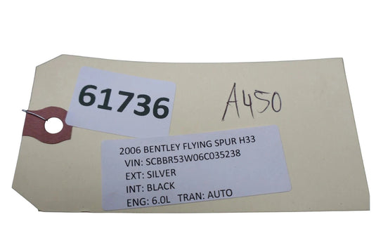 06-13 Bentley Continental Flying Spur Front Left Side Fender Support Bracket Oem