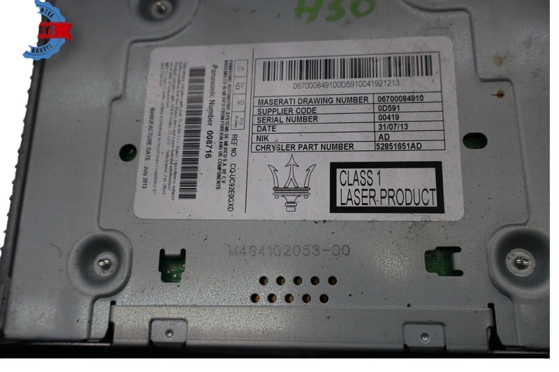 Load image into Gallery viewer, 14-17 Maserati Ghibli M157 Quattroporte M156 Head Unit FM CD Audio 670008491 Oem
