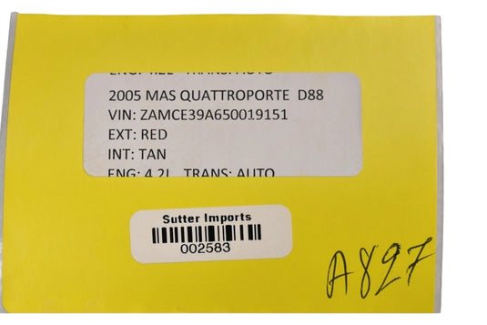 03-13 Maserati Quattroporte Gasoline Fuel Tank Filler Neck 290204 OEM